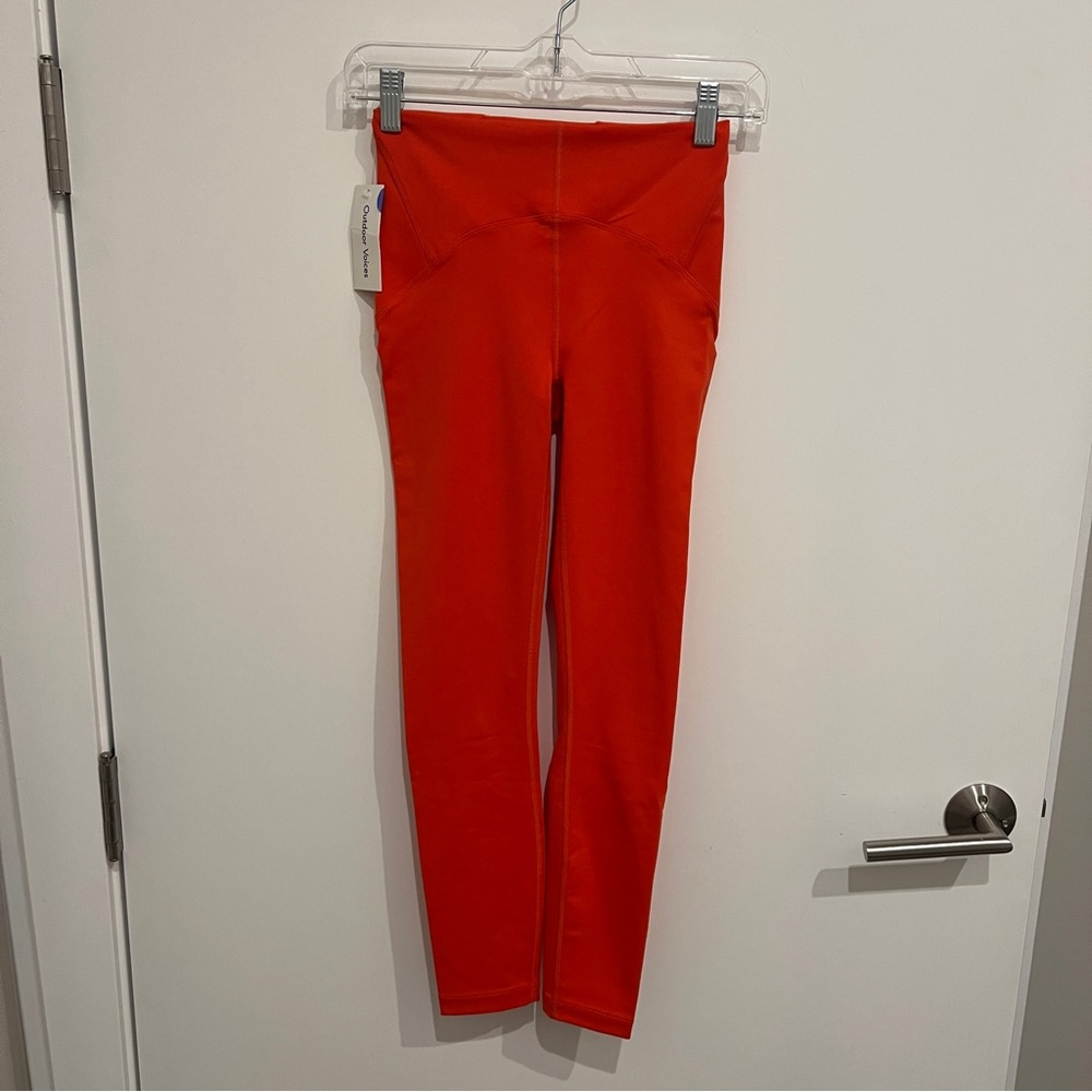 Outdoor Voices Leggings Red High Rise Core TechSweat 7/8 Workout
